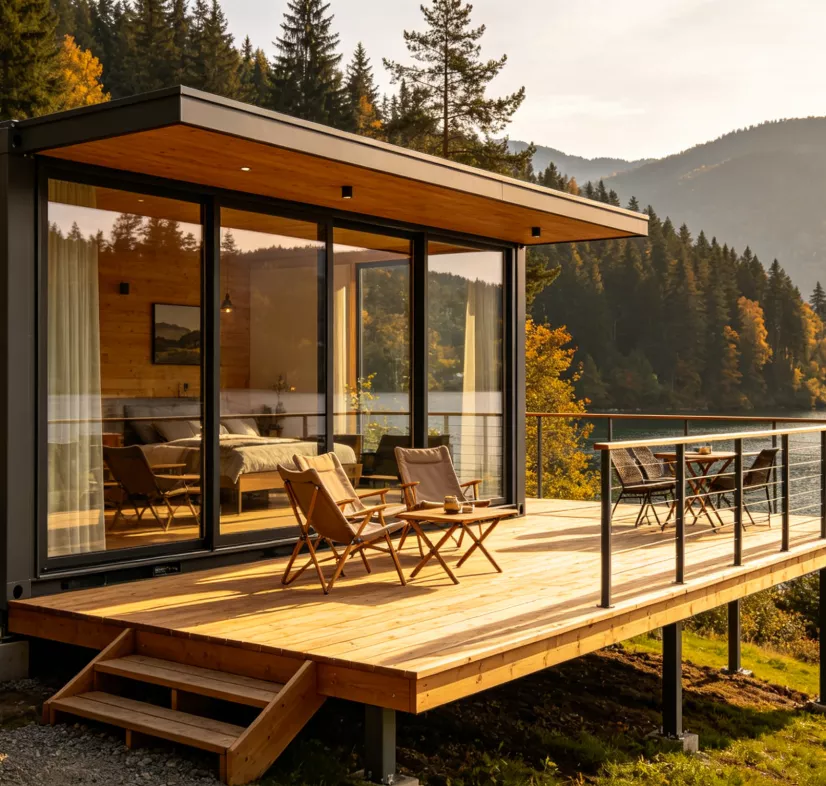 Prefabricated construction, compressing the construction