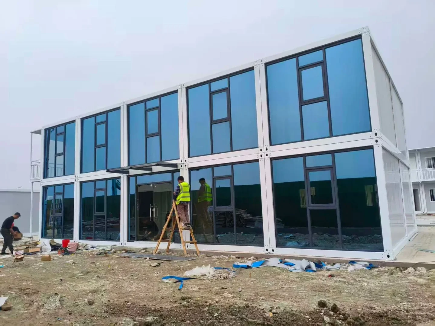 Modular Office Building Installation Progress